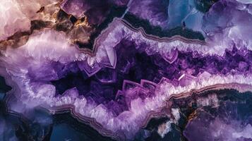 Richly colored amethyst gemstone with unique natural layers and formations. photo