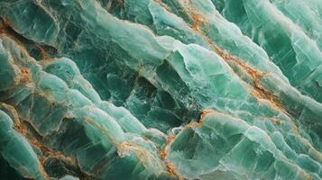Detailed amazonite crystal close-up with striking green contrasts photo