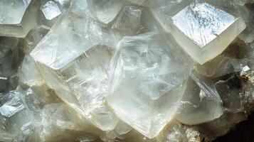 Muscovite crystal highlighted in close-up view showcasing its brilliance photo