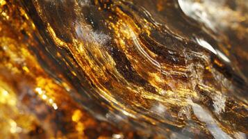 Bronzite stone showing its rich brown tones and reflective surfaces in a close-up shot. photo
