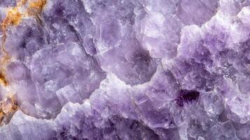 Macro shot of lepidolite showcasing its smooth purple surfaces and mineral inclusions. photo