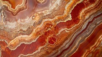 Detailed view of jasper gemstone, showcasing its rich layers of red, orange, and earthy tones. photo