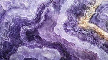 Close-up of charoite crystal highlighting its rich purple hues and intricate patterns. photo