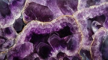 Richly colored amethyst gemstone with unique natural layers and formations. photo