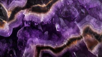 Richly colored amethyst gemstone with unique natural layers and formations. photo