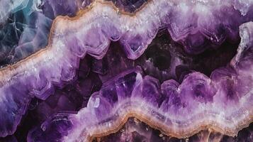 Richly colored amethyst gemstone with unique natural layers and formations. photo