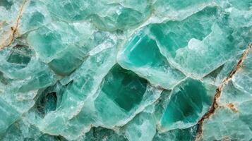 Detailed amazonite crystal close-up with striking green contrasts photo