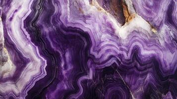 Close-up of charoite crystal highlighting its rich purple hues and intricate patterns. photo