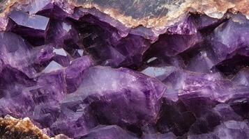 Polished sugilite close-up with deep purple crystalline formations photo