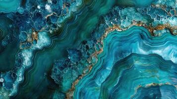 Polished chrysocolla displaying intricate blue and green textures photo