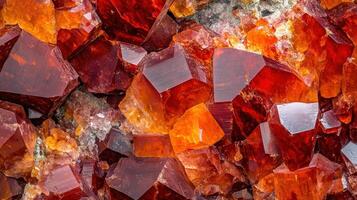 Vibrant orange crocoite gemstone with unique natural patterns and radiant tones. photo