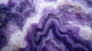 Close-up of charoite crystal highlighting its rich purple hues and intricate patterns. photo