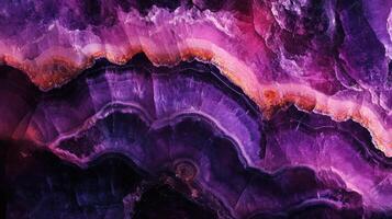 Macro shot of polished sugilite, highlighting its vibrant purple hues and intricate banding patterns. photo