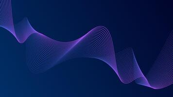 Abstract glowing wave lines on dark blue background. Dynamic wave pattern. Modern flowing wavy lines. Futuristic technology concept. Suit for banner, poster, cover, brochure, flyer, website vector