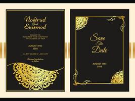 Save The Date Flowers Wedding card Invitation Template vector