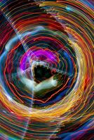 A pattern of glowing lines of light. Abstract design background. photo