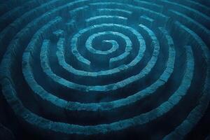Feeling lost or trapped within the maze struggle with mental health photo