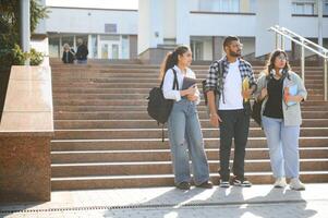 Group of Indian or Asian college students in the campus photo
