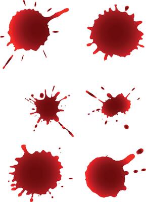 Collection of red ink splatter