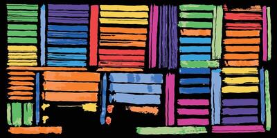 Brushstrokes series multi color background isolated on dark background for background design. vector