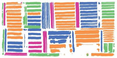 Brushstrokes set multi color illustration for design elements. Isolated on white background. vector
