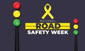 National Road safety week. background, banner, card, poster, template. illustration. vector