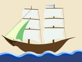 Ship Sailing on Calm Waters vector