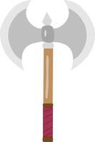 Double-Bladed Axe with Ornate Handle vector