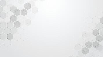 Abstract geometric background. Hexagons design for medical, science, and digital technology. Molecular structure and molecule dna. Abstract technology or medical background with hexagons shape pattern vector