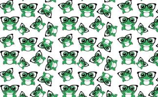 Cute little frog with glasses, for backgrounds, pattern vector