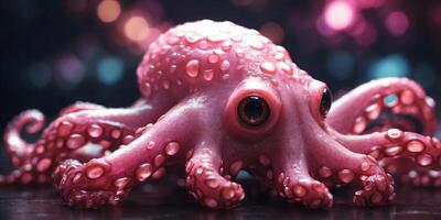 Pink tentacles of an octopus-like creature. photo