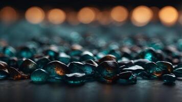 Abstract gradient of teal and dark hues creating a moody atmosphere. photo