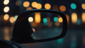 Side View Mirror with Illuminated Border. photo