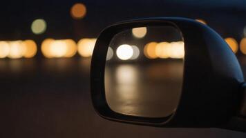 Side View Mirror with Illuminated Border. photo