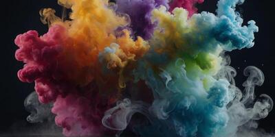 Be swept away by the fluid and colorful movements of abstract smoke silhouettes in this . photo