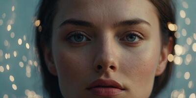 negative space challenge in abstraction of a woman's face. photo