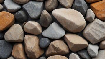 Background of rippled rocks showing a close up view of natural rough stones Includes copy space image. photo