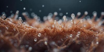 Close-up view of bacteria in a microscopic world. photo