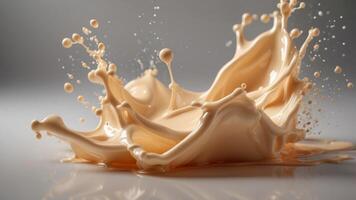 Creamy liquid splash creating an artistic visual effect. photo