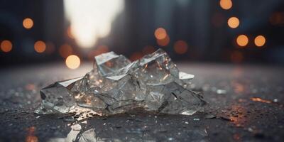 Intense 404 Error Scene with Shattered Glass and High-Quality Effects in Cinematic Style. photo