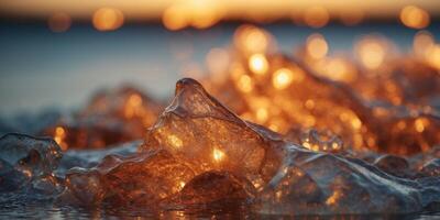 Fiery and icy digital waves abstract background. photo