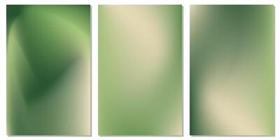 Green color gradient grainy background collection vector