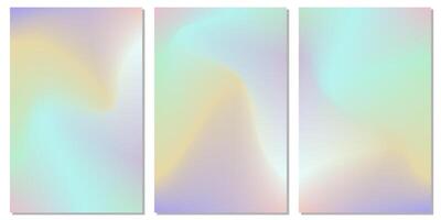 Pastel colourful blurred light rainbow abstract modern mesh gradient background collection vector