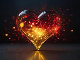Flash of red and yellow with a heart inside. photo