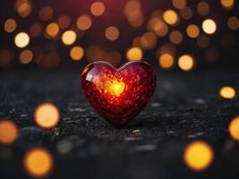 Flash of red and yellow with a heart inside. photo