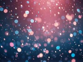 Abstract gradient with sparkling particles in pink and blue hues. photo