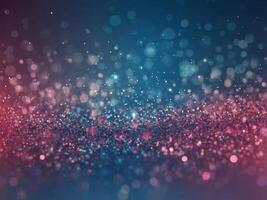 Abstract gradient with sparkling particles in pink and blue hues. photo