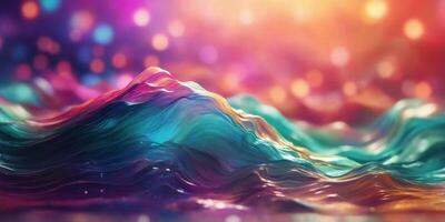 Abstract wave of colors blending in a dreamy atmosphere. photo