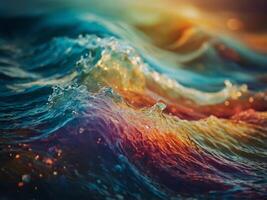 Abstract waves of color blending in serene gradients. photo