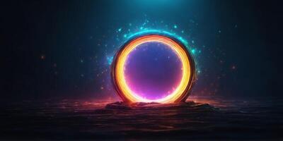 an image shows a glow circle inside a hole. photo